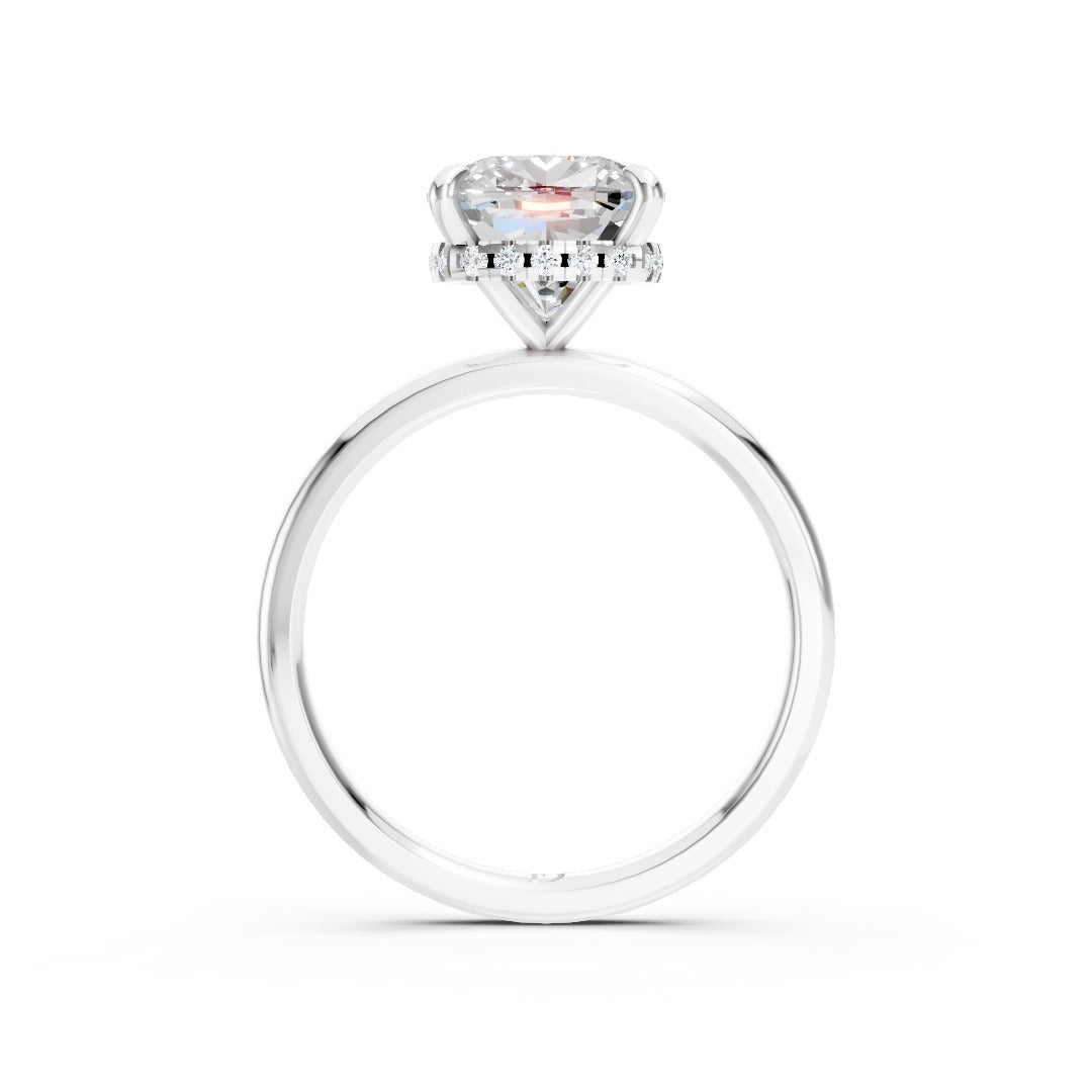 Hidden Halo Cushion Cut Diamond Engagement Ring
