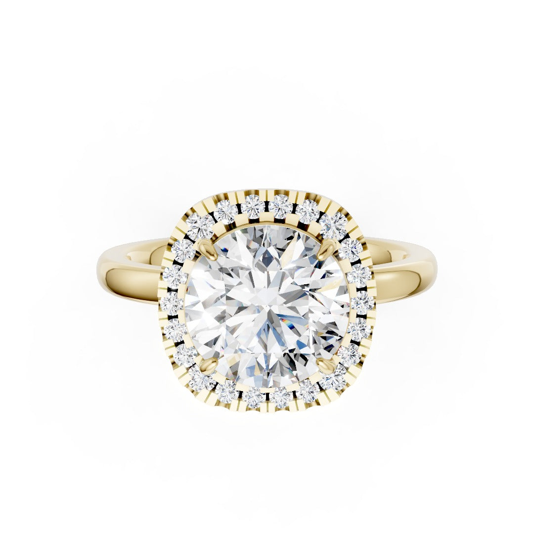 Round Cut Lab Created Diamond Halo Anniversary Ring