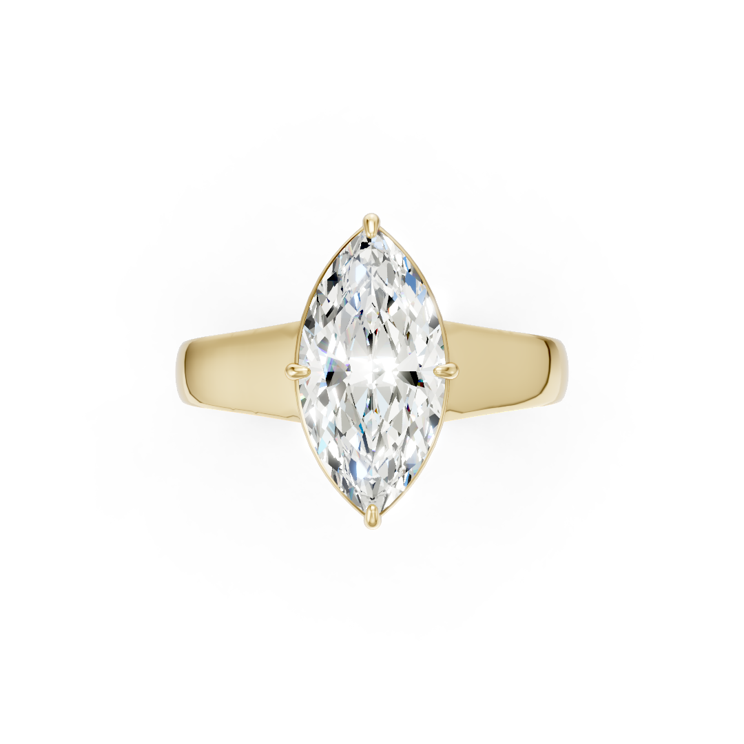 Marquise Diamond Tapered Band Ring