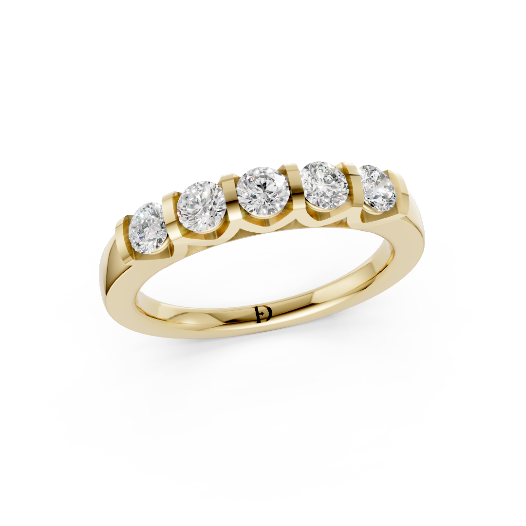 Five Stone Round Diamond Promise Band