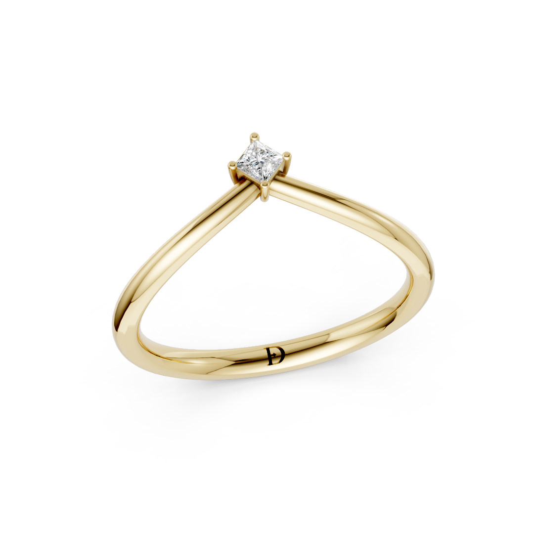 V Shape Princess Curved Stacking Band