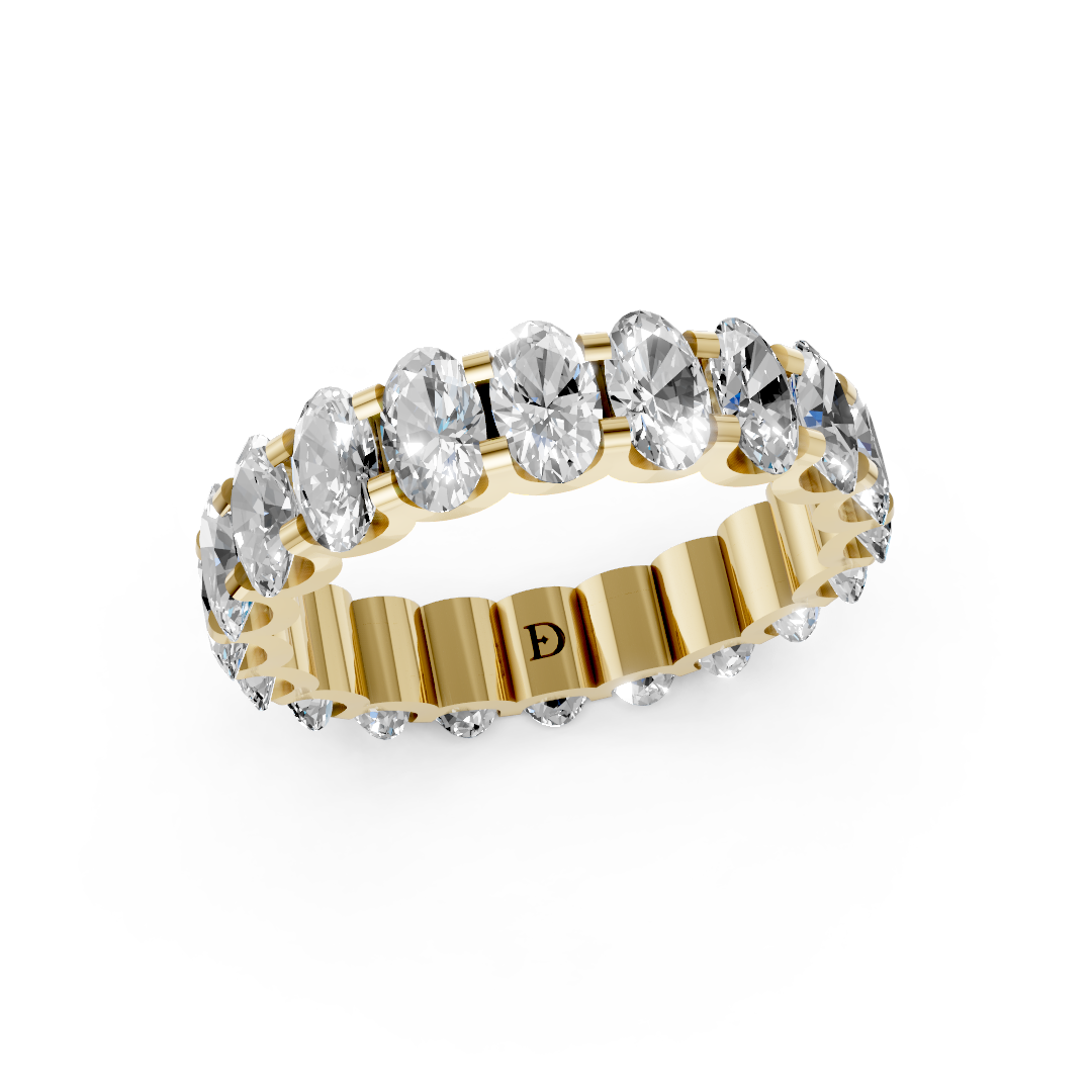 Oval Diamond U Prong Full Eternity Band