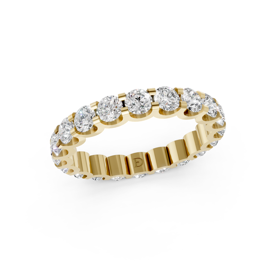 Round Diamond U Prong Full Eternity Band