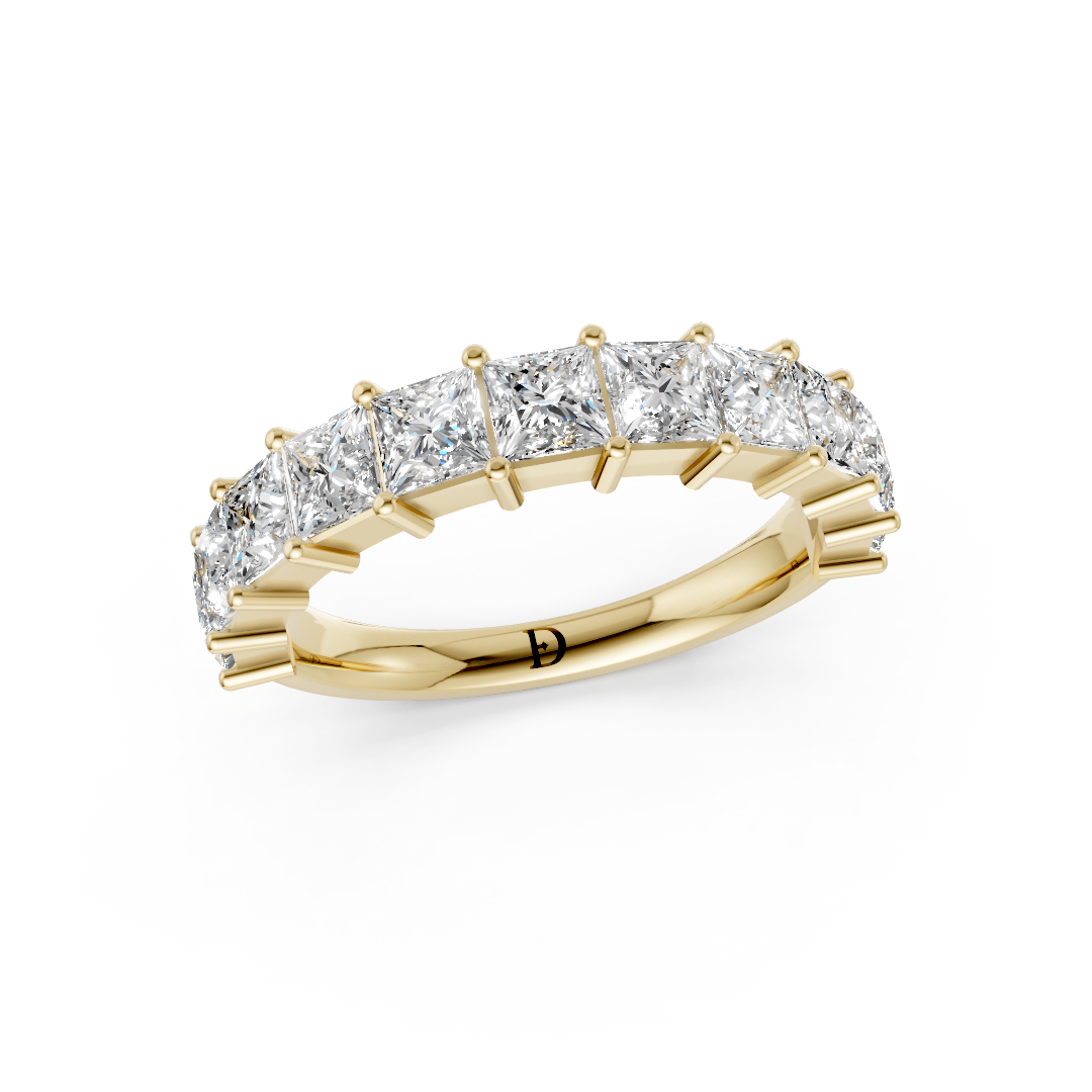 Shared Prong Princess Cut Half Eternity Band