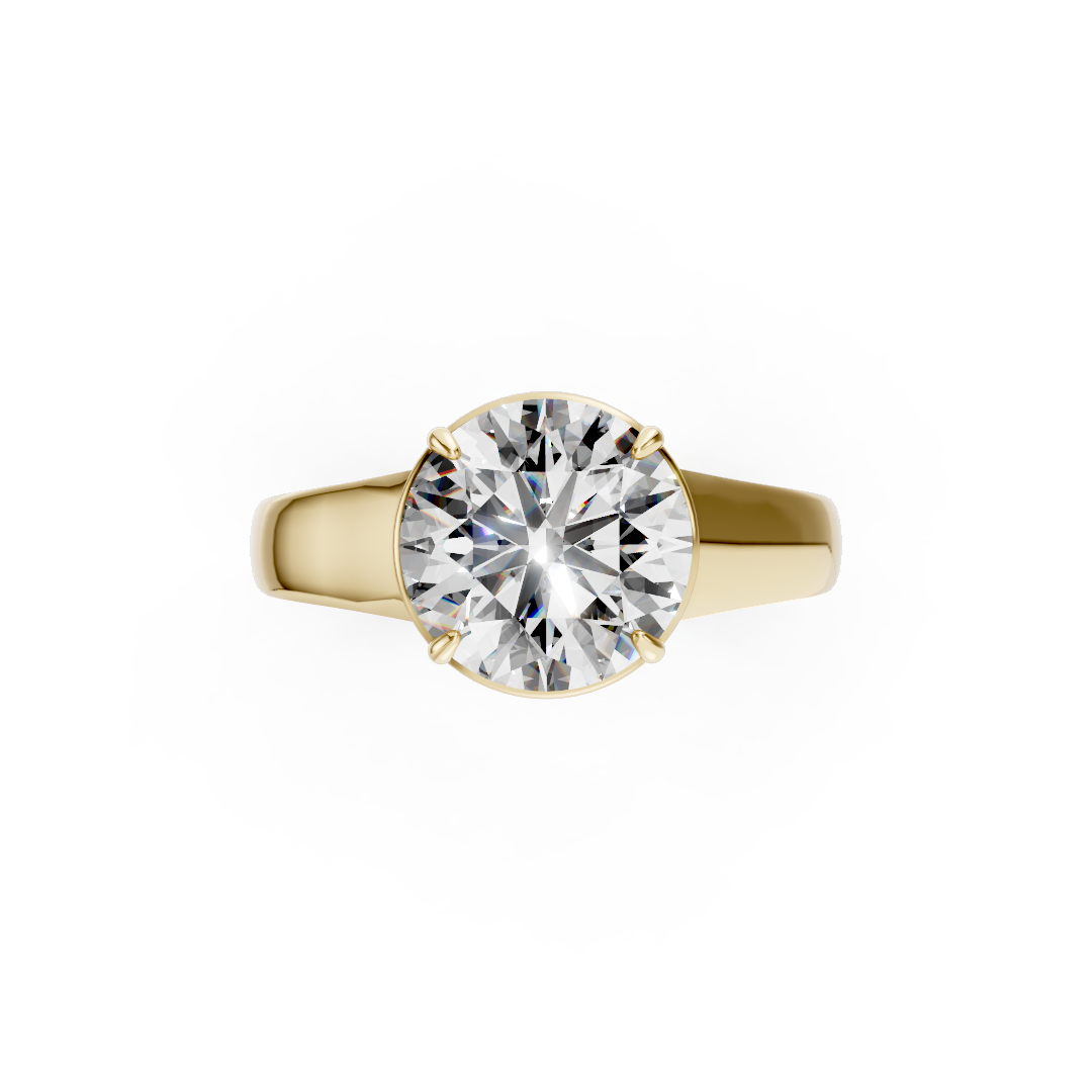 Round Diamond Tapered Band Ring