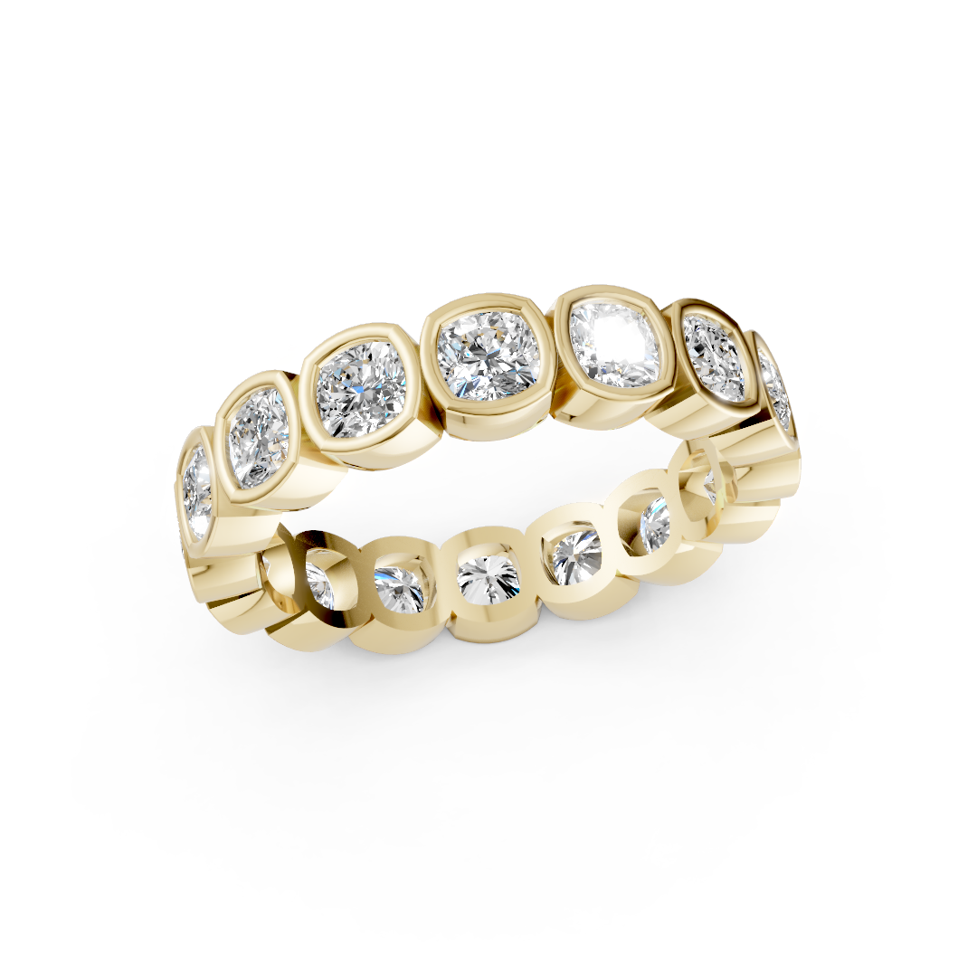 Cushion Diamond Bezel Set Eternity Band