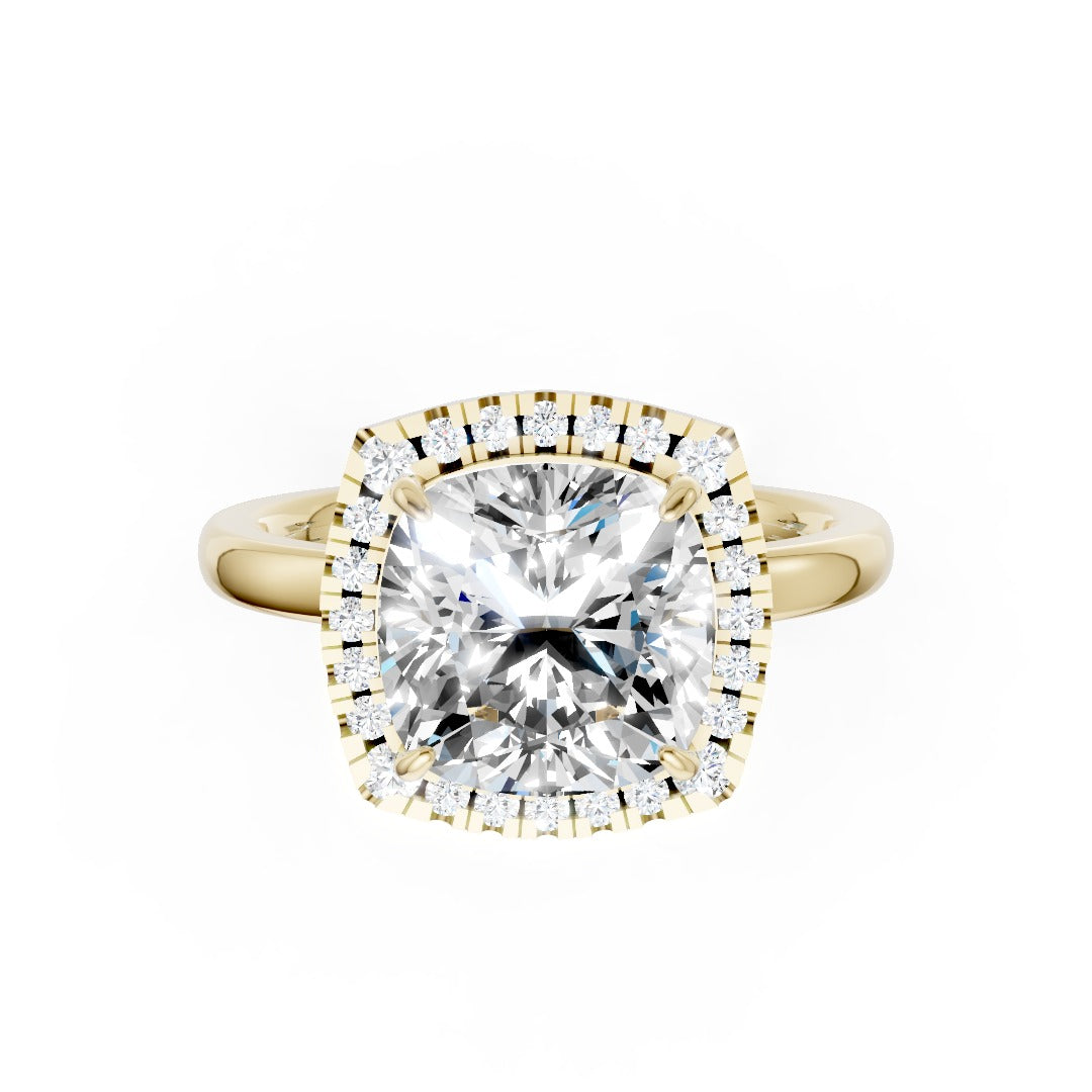Cushion Cut Lab Created Diamond Halo Anniversary Ring