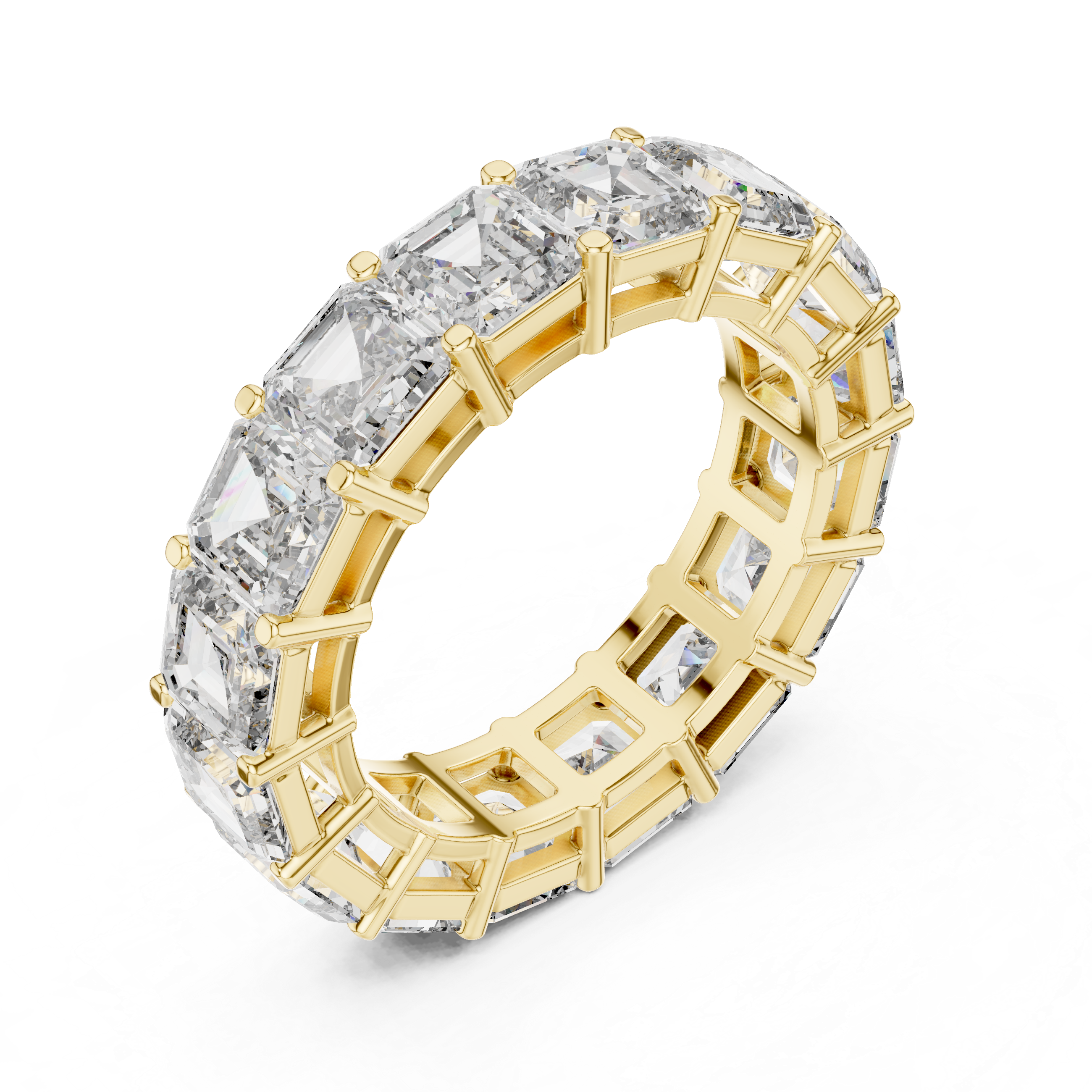 Asscher Cut Shared Prong band