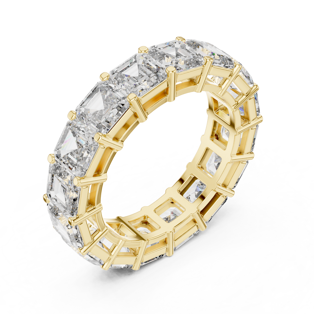 Asscher Cut Shared Prong band