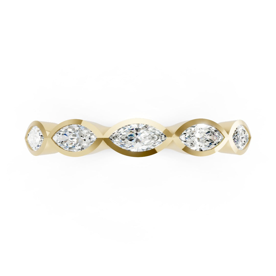 Marquise Cut Diamond Eternity Wedding Band