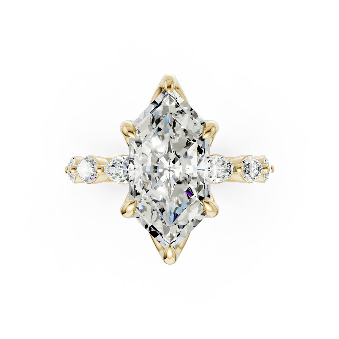 Dutch Marquise Cut Diamond Elegant Hidden Halo Ring