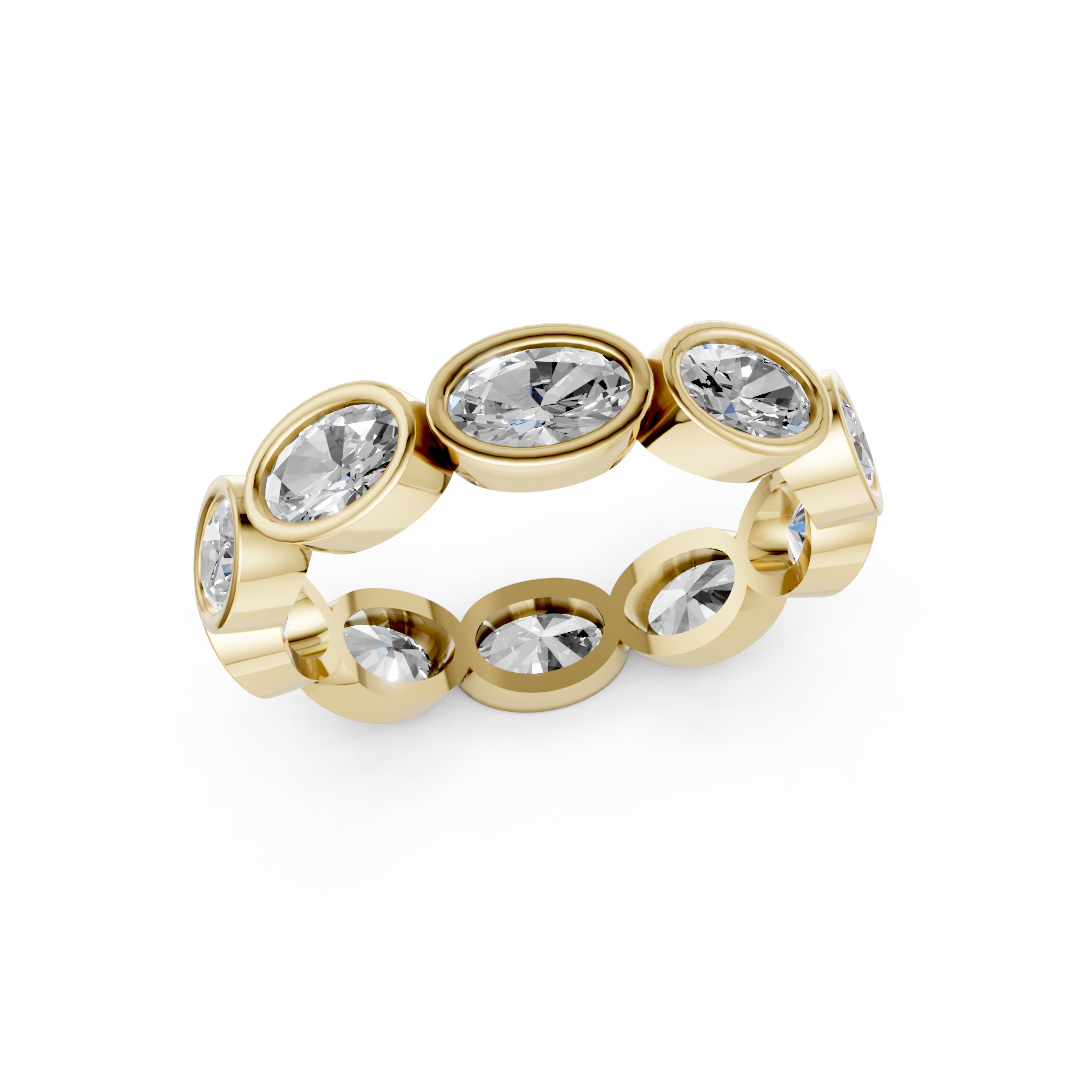 East West Oval Bezel Set Full Eternity Band