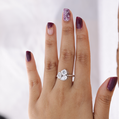 Trilogy Pear Cushion Oval Cut Engagement Ring