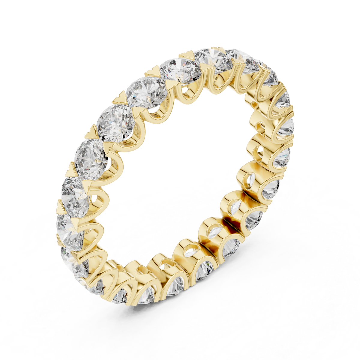 Round Diamond U Prong Eternity Band