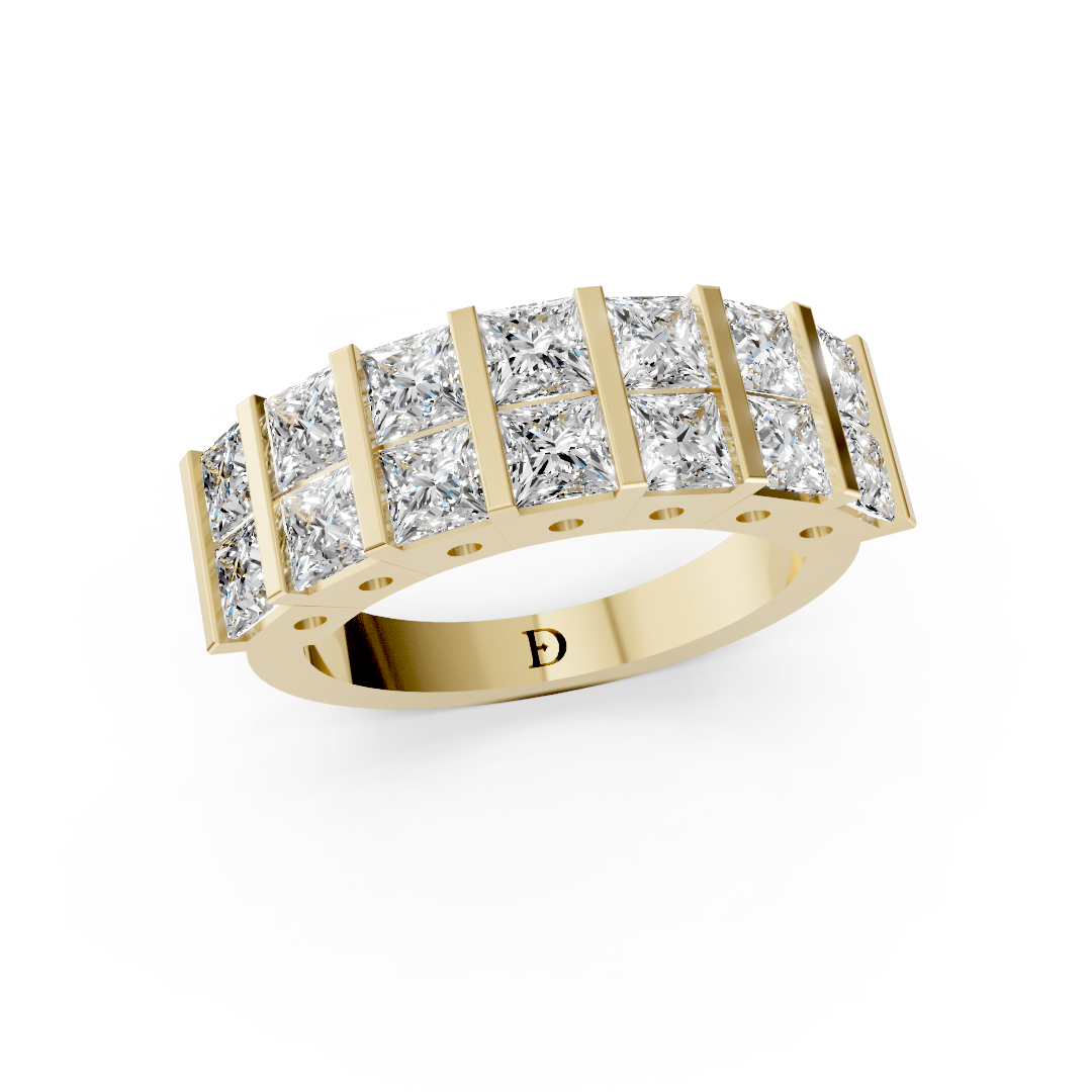 Princess Double Row Diamond Band