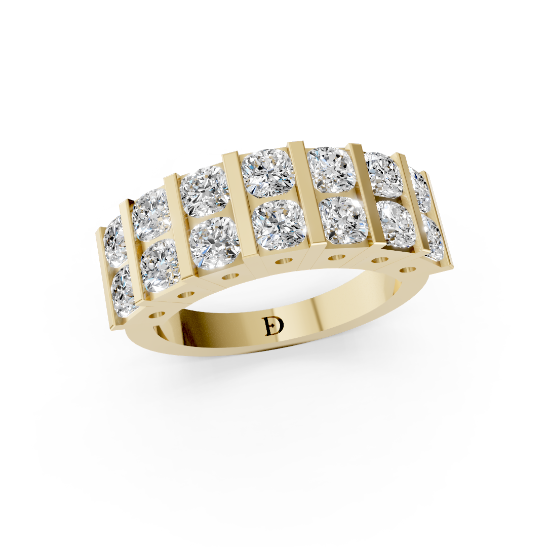Cushion Double Row Diamond Band
