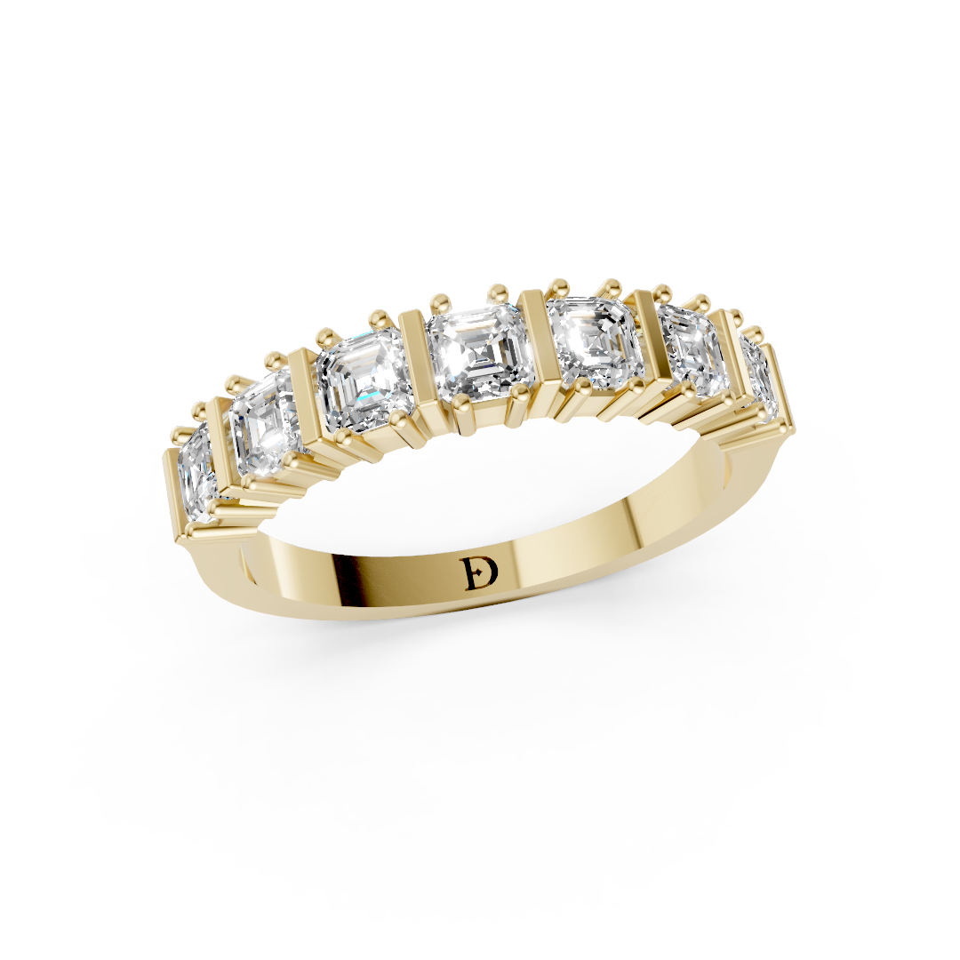 Bar Prong Set Asscher Anniversary Band
