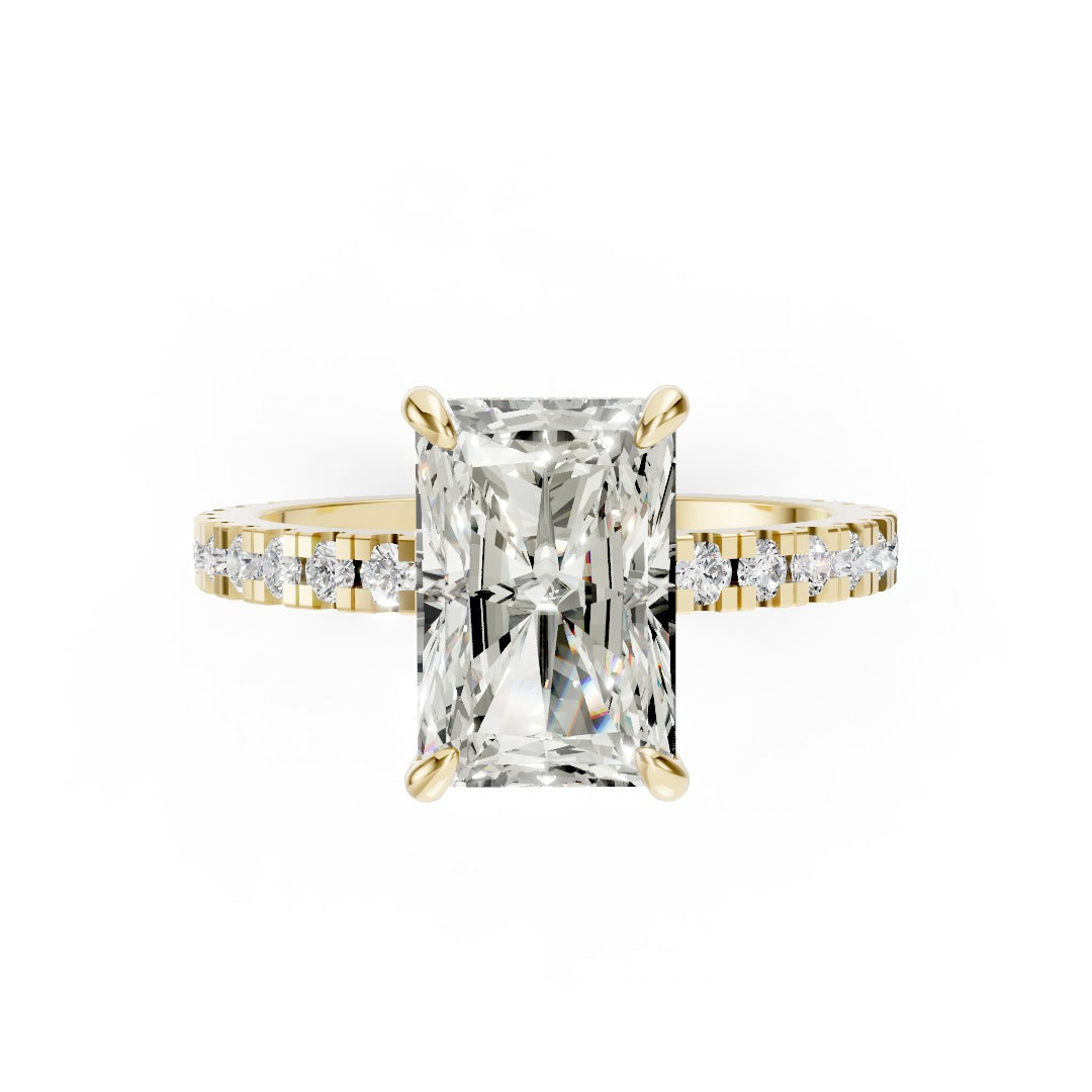 Radiant Diamond With Hidden Halo Anniversary Ring