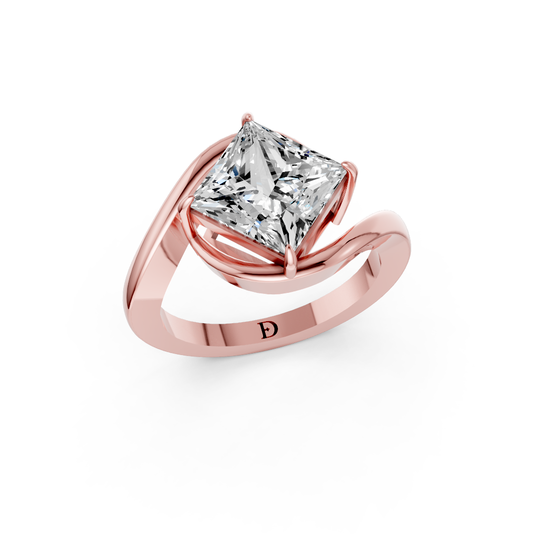 Princess Diamond Bypass Shank Ring