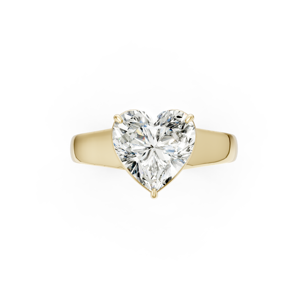 Heart Diamond Tapered Band Ring