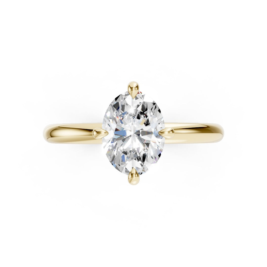 Oval Cut Lab Grown Diamond Solitaire Engagement Ring