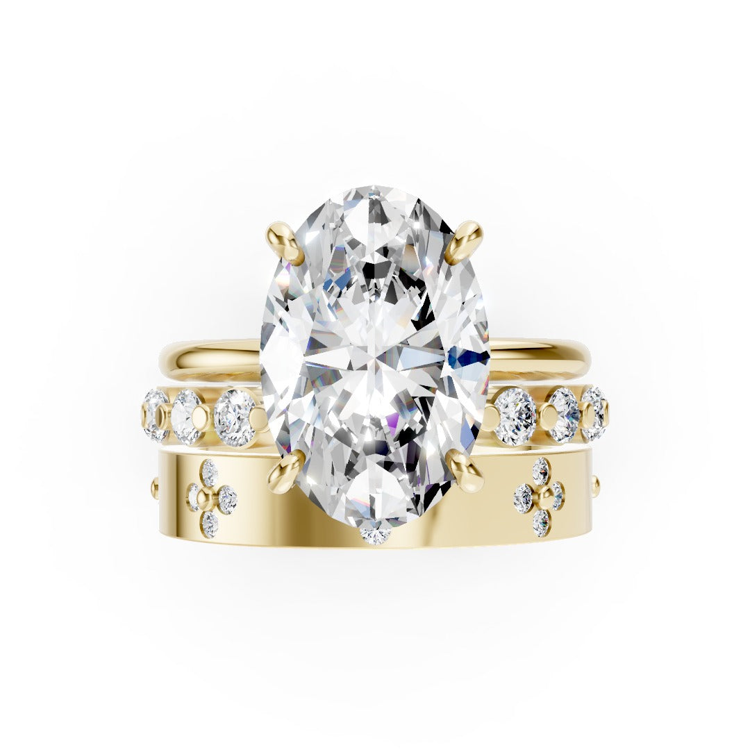Oval Cut Diamond Triple Ring Stack Set