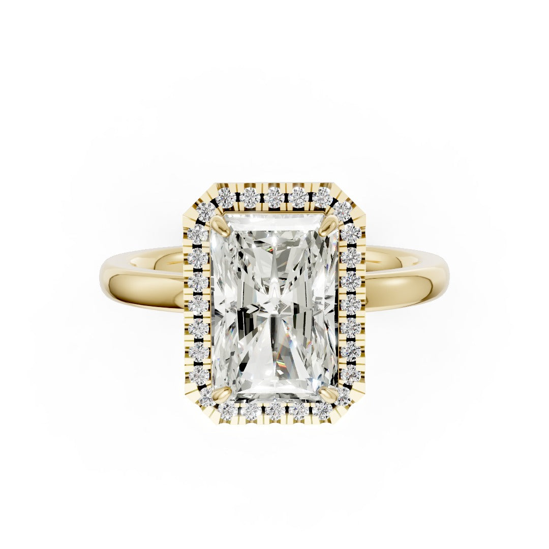 Radiant Cut Lab Created Diamond Halo Anniversary Ring