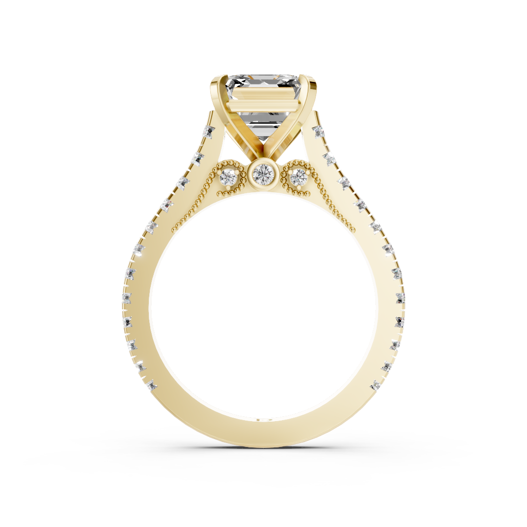 Asscher Diamond Graduation Set Engagement Ring