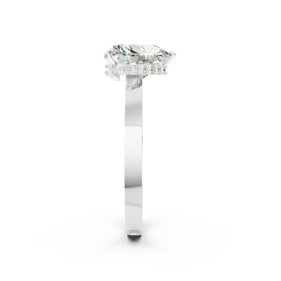 Heart Solitaire Diamond Hidden Halo Ring
