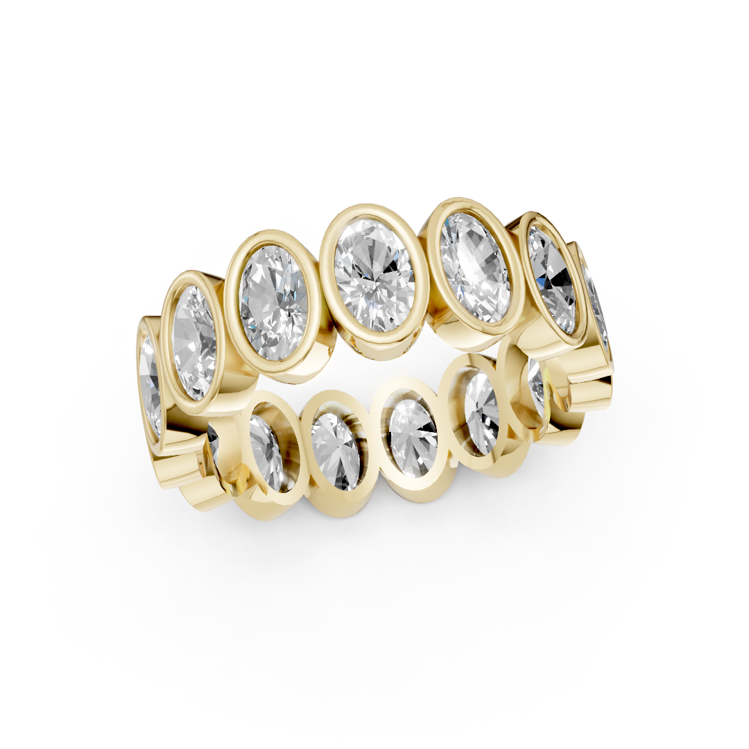 Oval Diamond Bezel Set Eternity Band