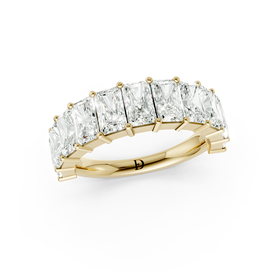 Shared Prong Radiant Cut Half Eternity Band