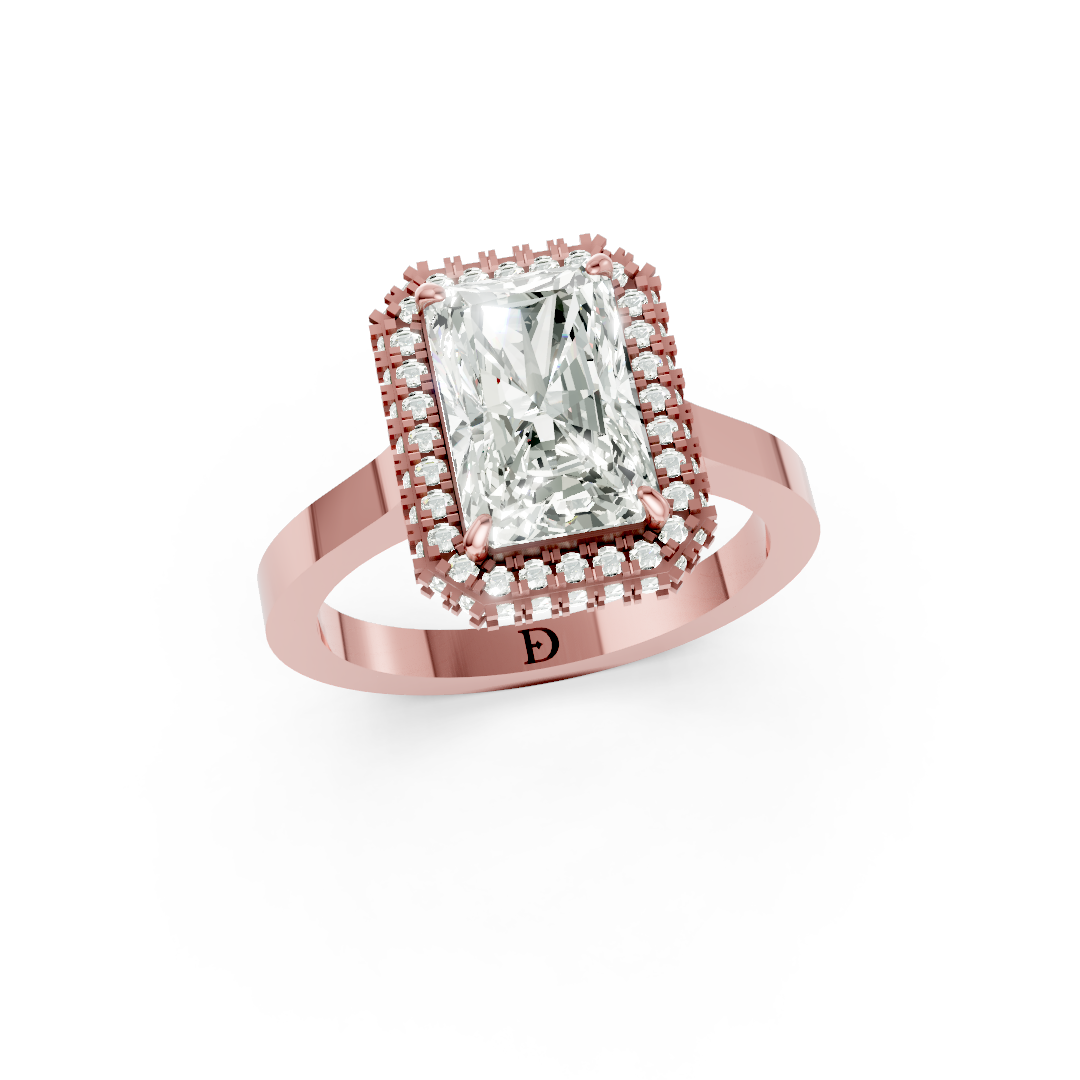 Radiant Diamond Double Halo Ring