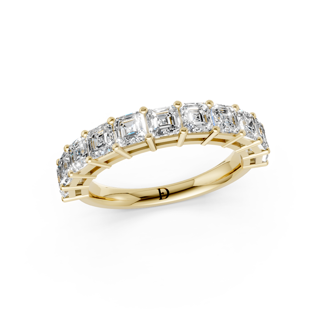 Asscher Diamond Half Eternity Band