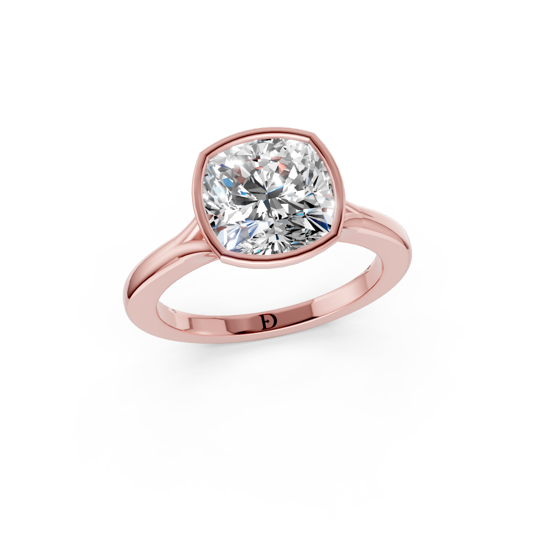 Cushion Bezel Cathedral Shank Ring