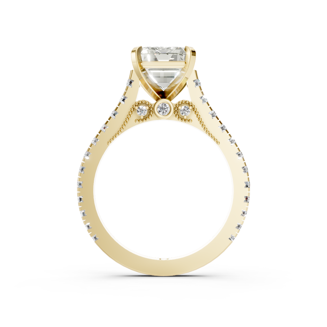 Emerald Diamond Graduation Set Engagement Ring