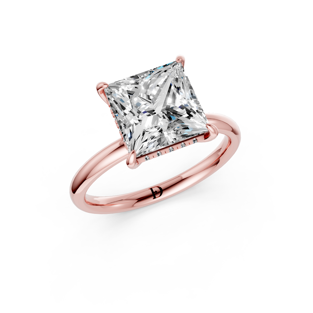 Princess Diamond Hidden Halo Ring