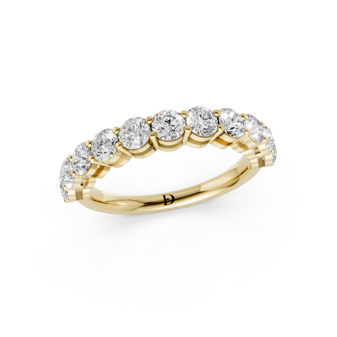 Round Diamond Half Eternity Band
