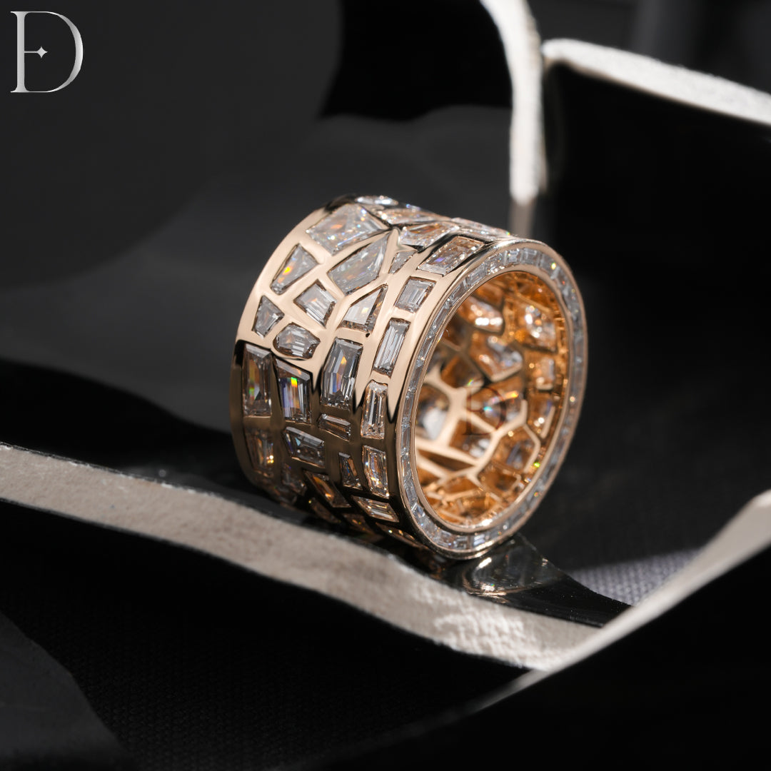 Broken Mirror Ring With Yellow Setting