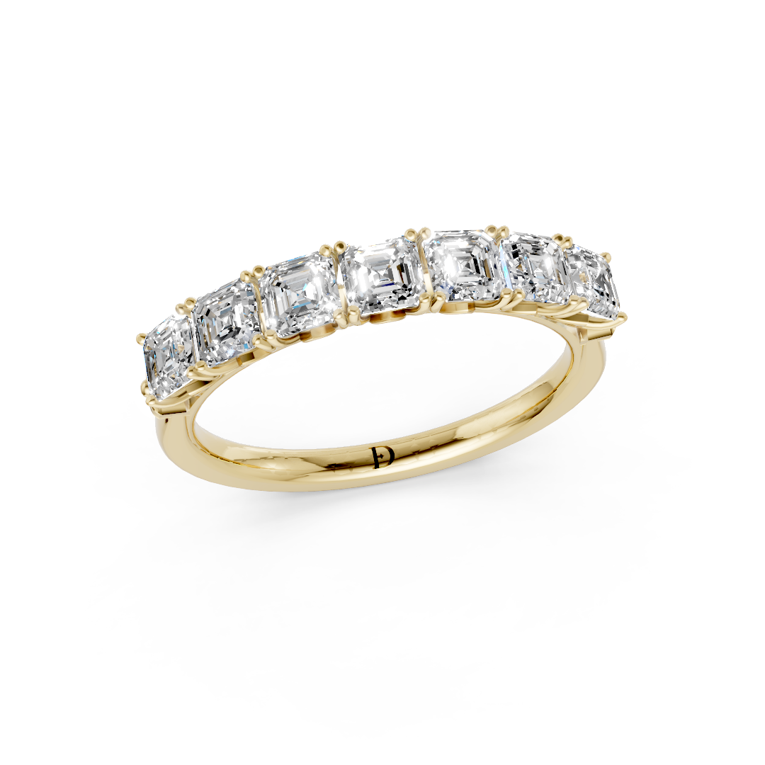 Asscher Cut 7 Stone Lotus Band