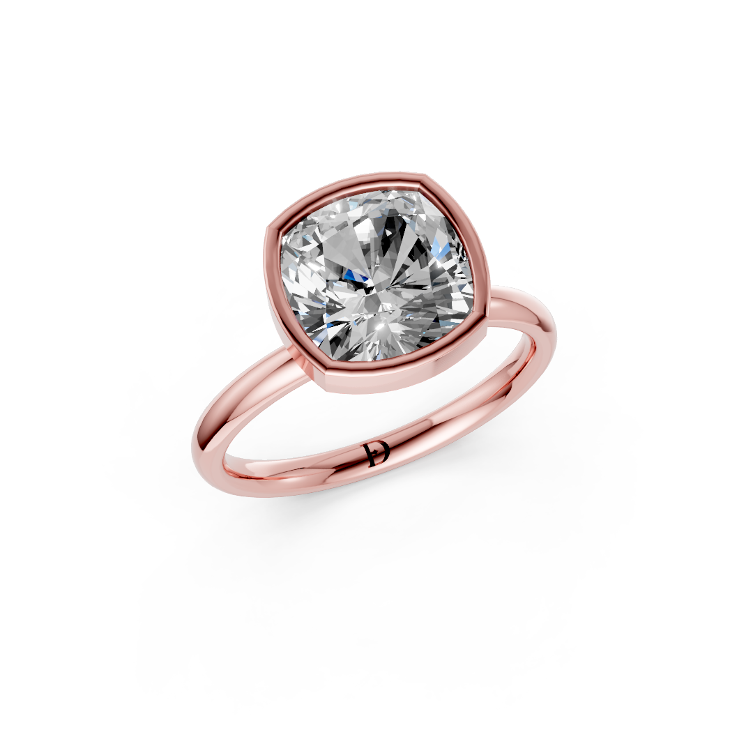 Cushion Solitaire Bezel Ring