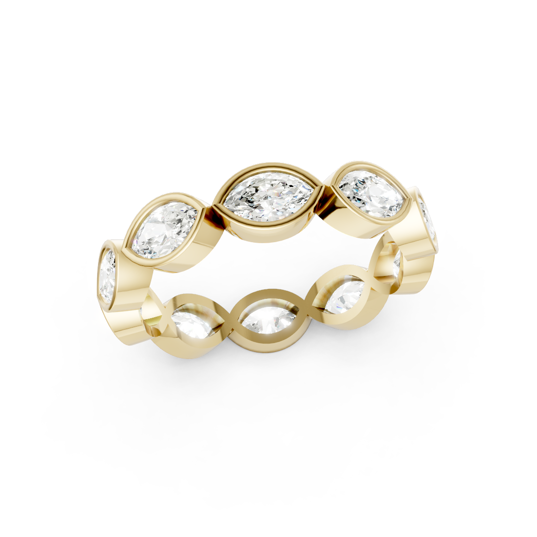East West Marquise Bezel Set Full Eternity Band