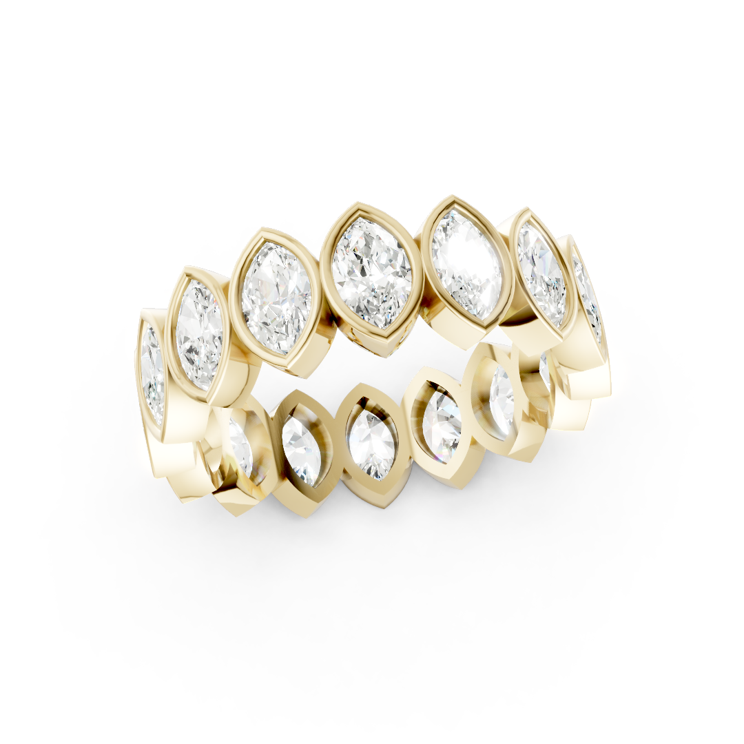 Marquise Diamond Bezel Set Eternity Band
