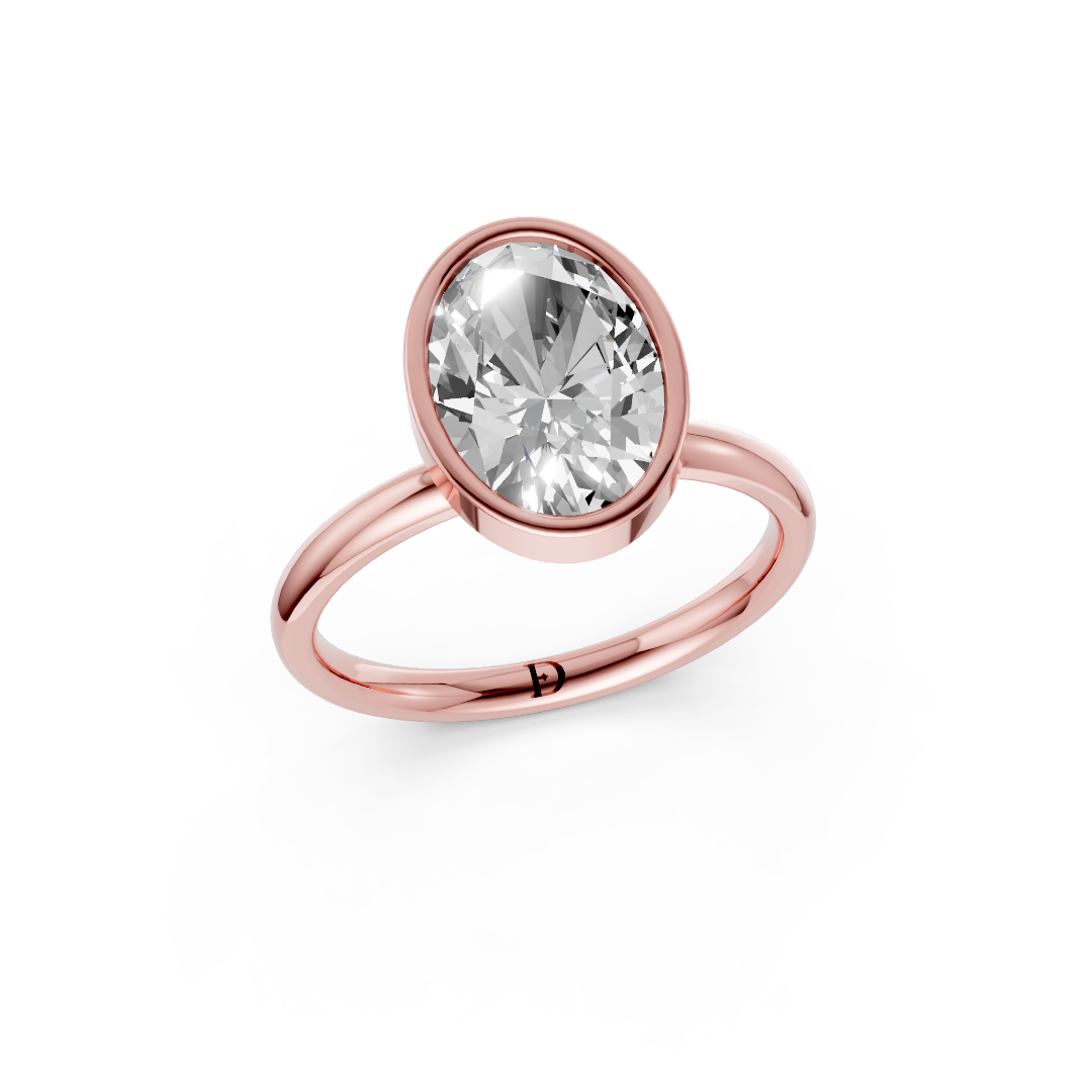 Oval Solitaire Bezel Ring