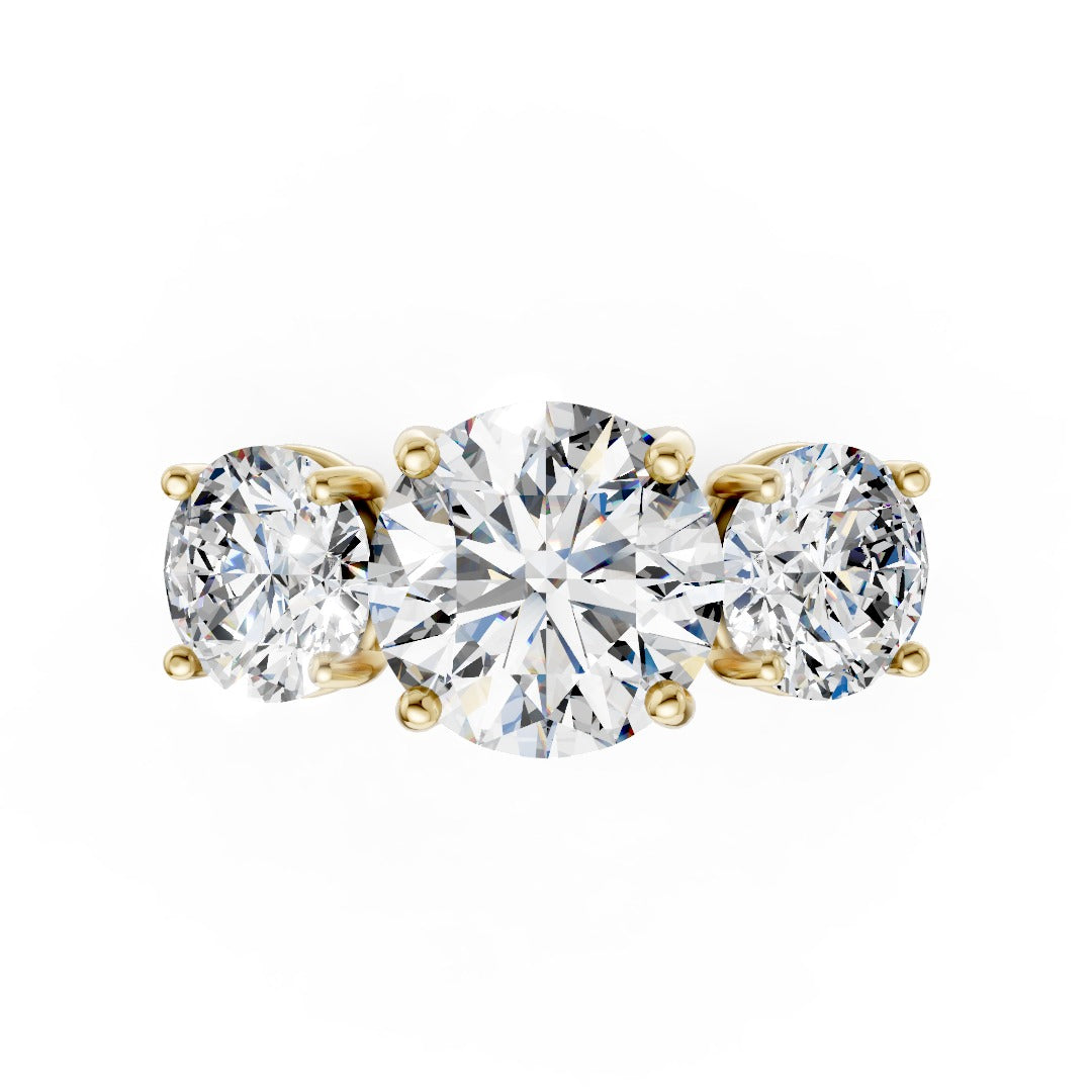 Past Present Future Trilogy Round Cut Anniversary Ring