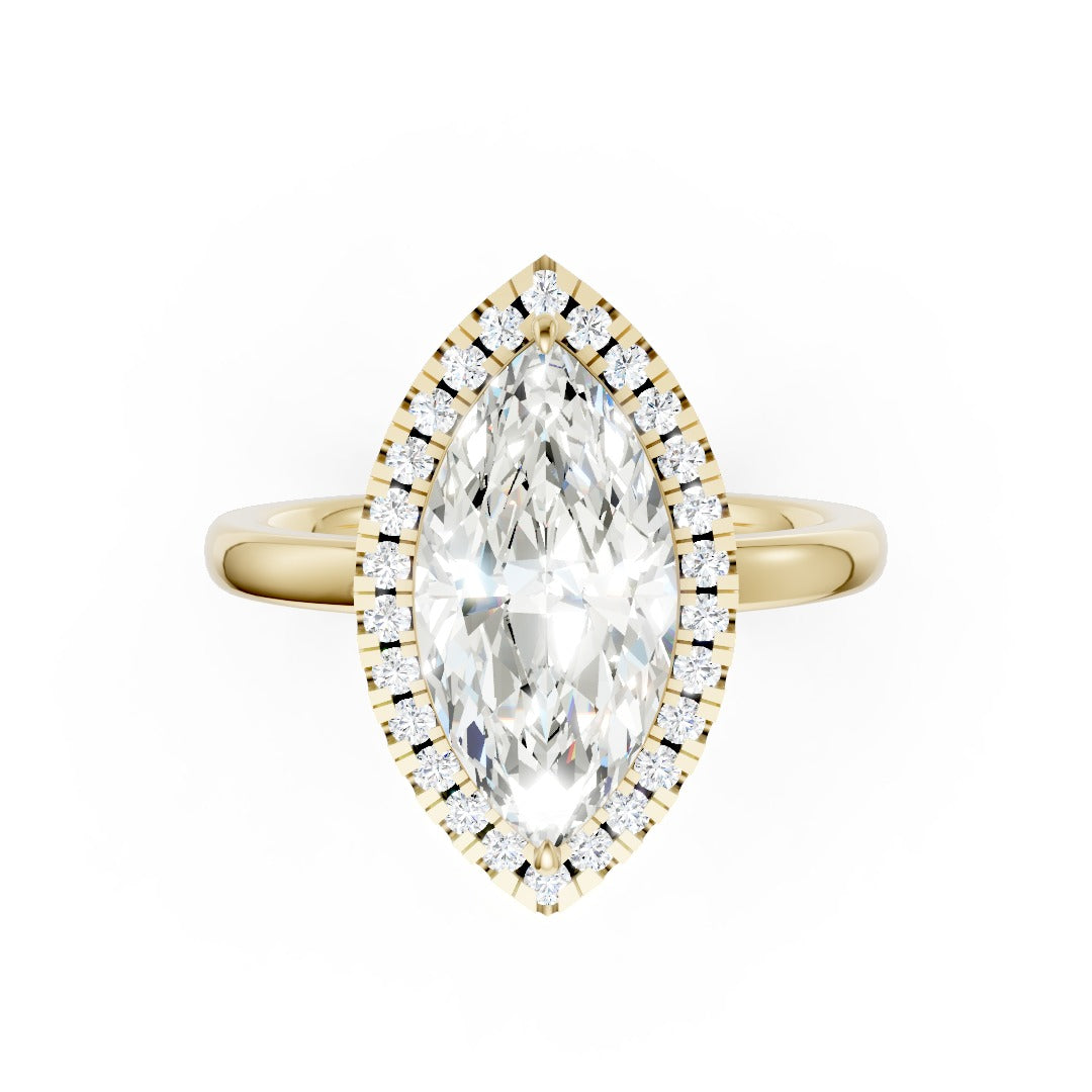 Marquise Cut Lab Created Diamond Halo Anniversary Ring