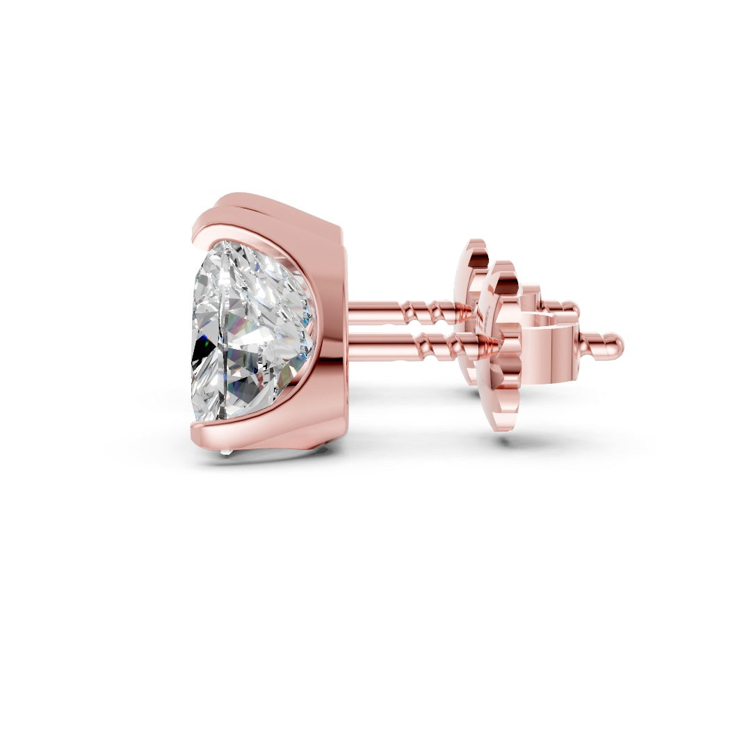 Heart Cut Diamond Stud Earrings