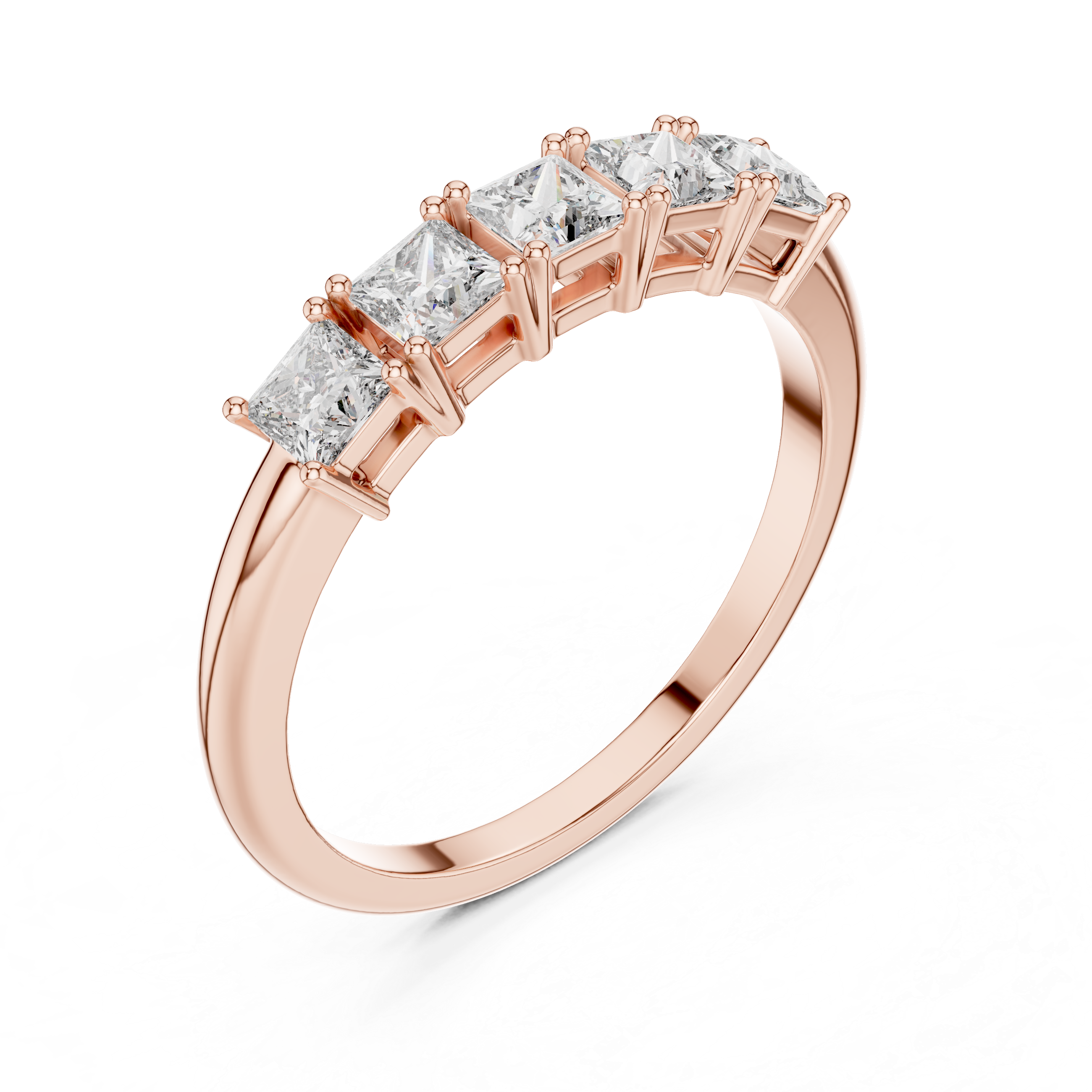 Five Stone Princess Cut Diamond Statement Band