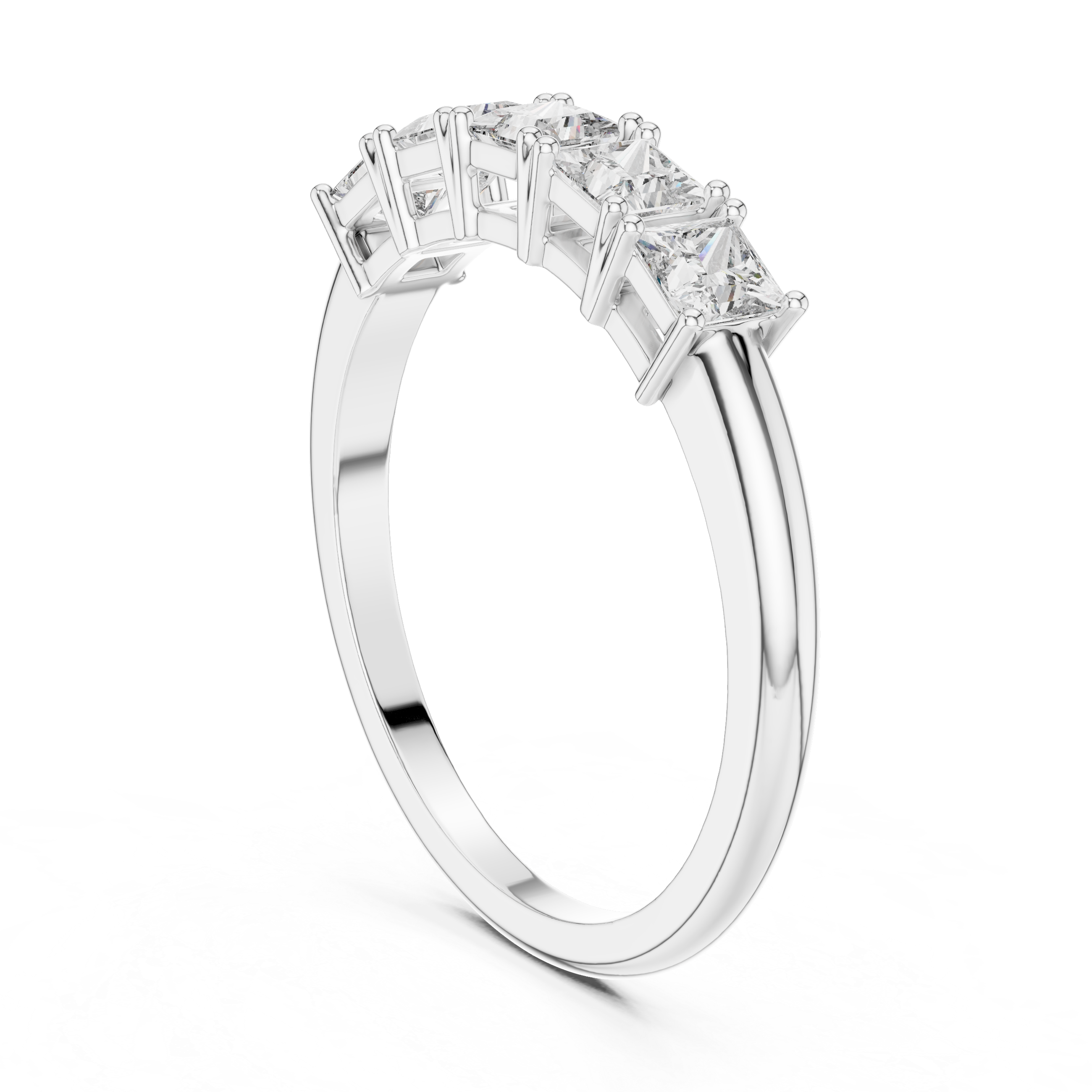 Five Stone Princess Cut Diamond Statement Band