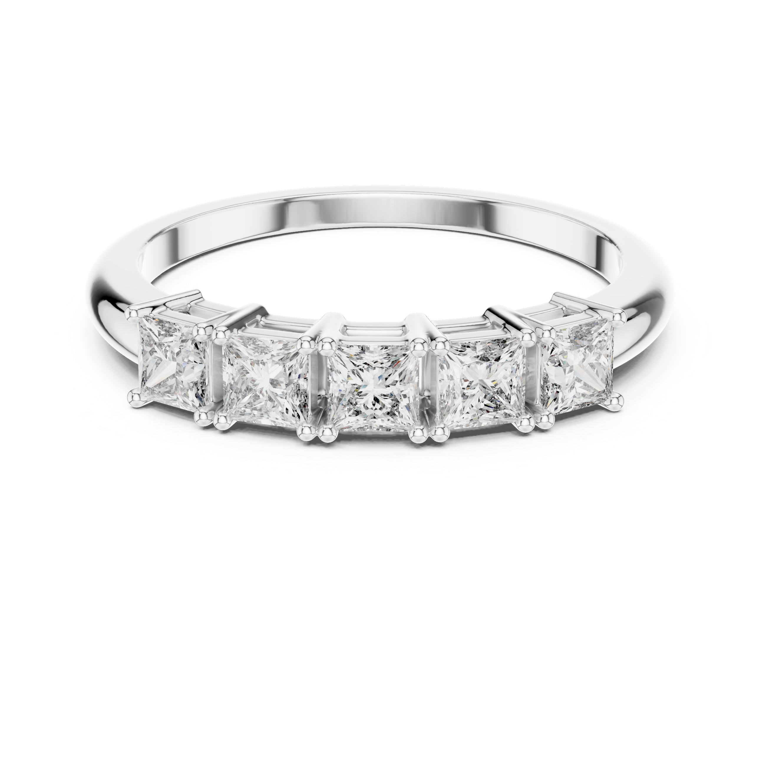 Five Stone Princess Cut Diamond Statement Band