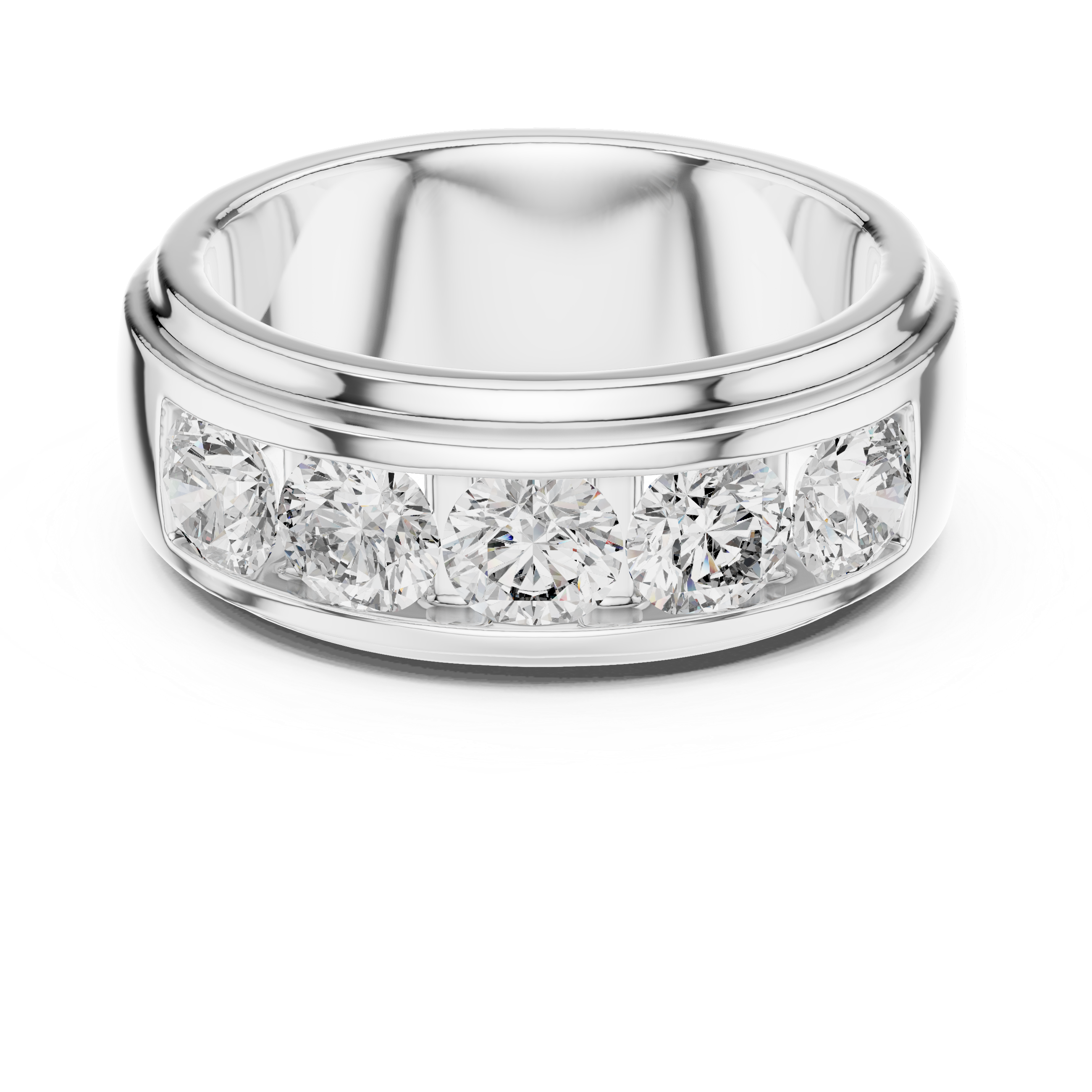 Five Stone Bold Flush Set Diamond Wedding Band
